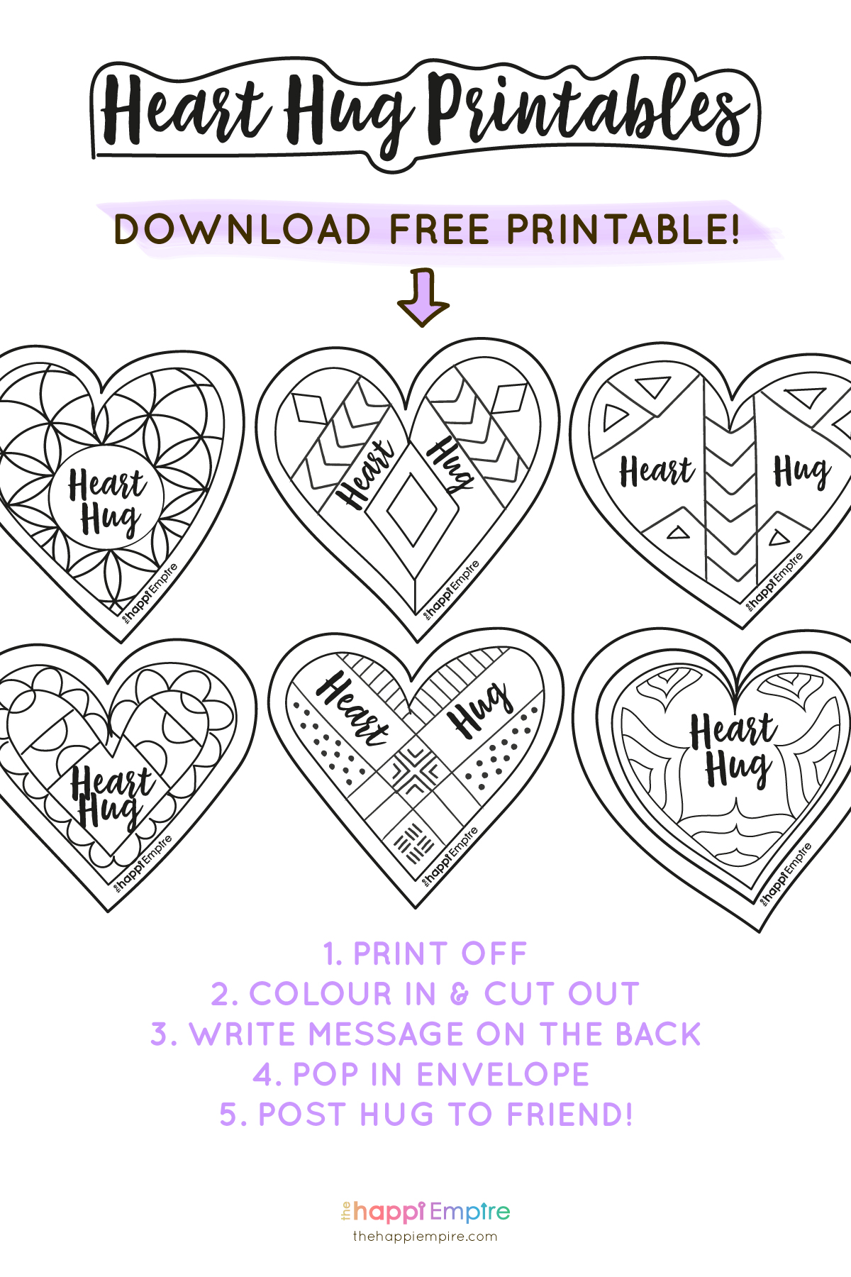 Free Heart Hug Printables